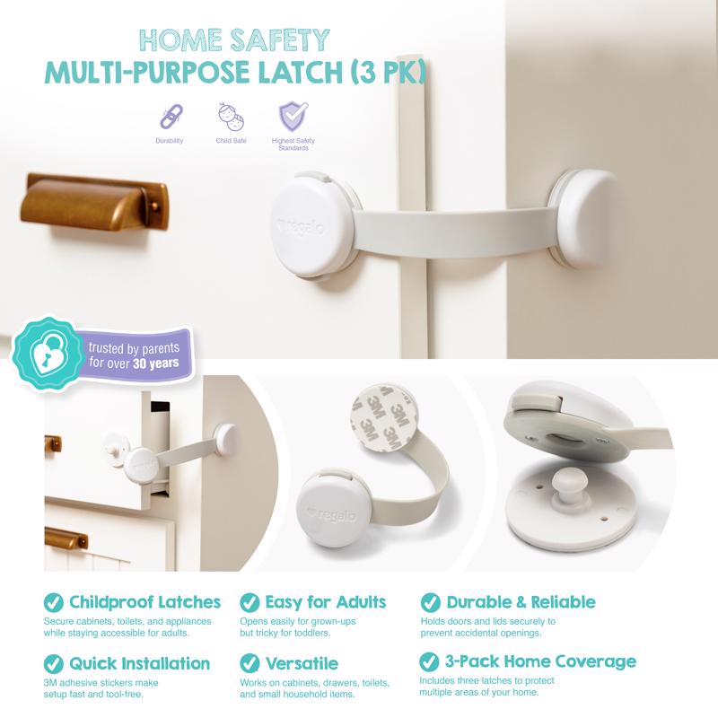 Regalo Clear Plastic Multi-Use Latch 3 pk