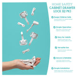 Regalo White Plastic Cabinet Locks 12 pk
