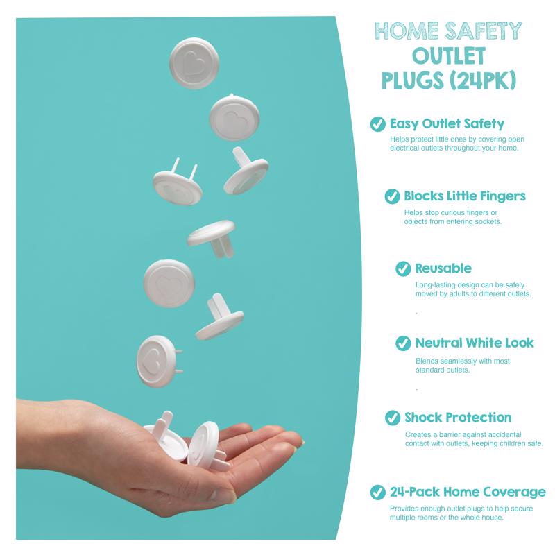 Regalo White Plastic Outlet Safety Plugs 24 pk