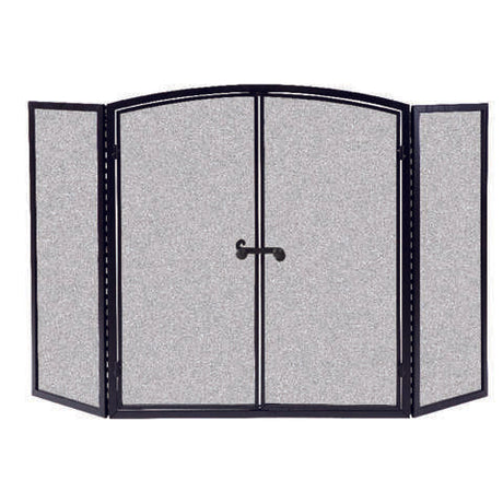 Panacea Black/Gray Matte Metal Fireplace Screen