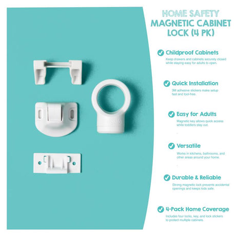 Regalo White Plastic Magnetic Cabinet Locks 4 pk