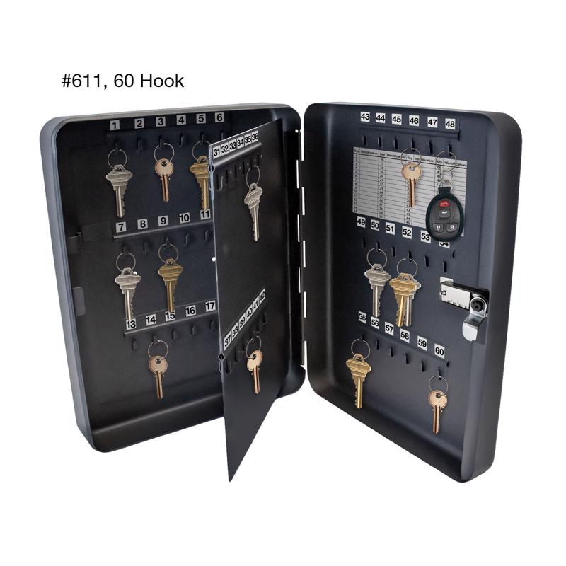 Lucky Line Black Steel Key Cabinet 12 in. 9.5 in. 3 in.