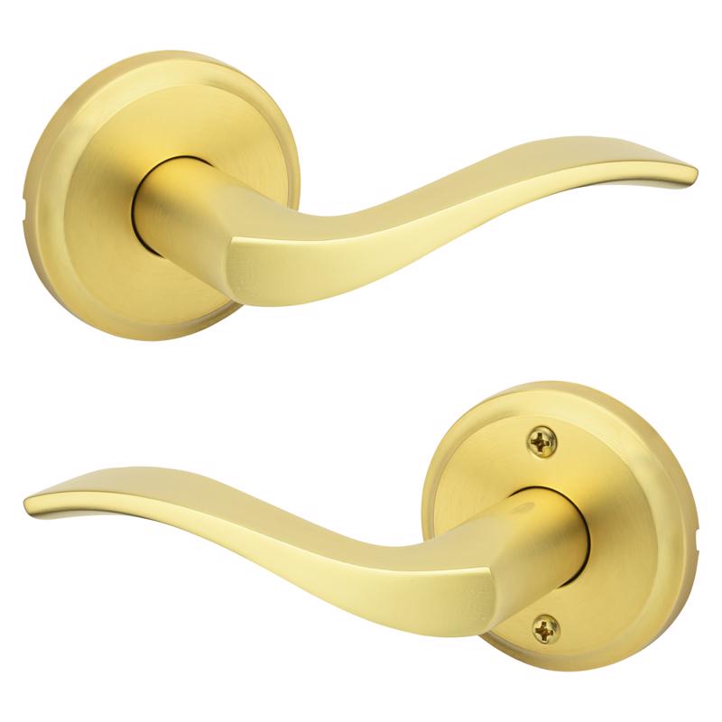 Kwikset Sedona Transitional Satin Brass Passage Lever