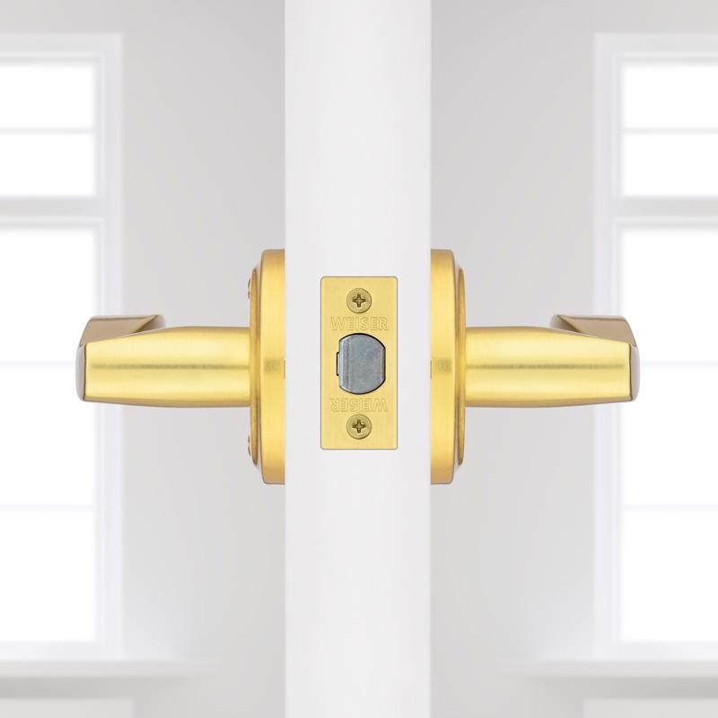 Kwikset Sedona Transitional Satin Brass Passage Lever