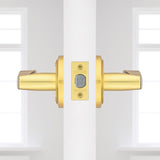 Kwikset Sedona Transitional Satin Brass Passage Lever