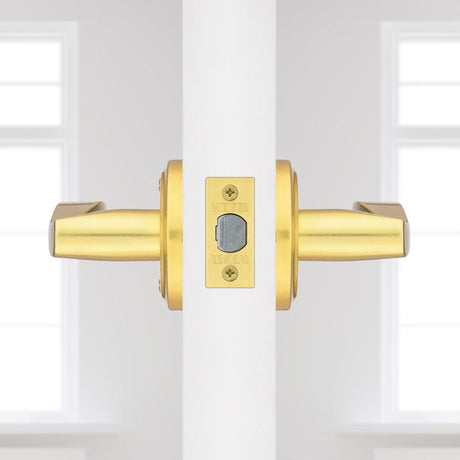 Kwikset Sedona Transitional Satin Brass Passage Lever