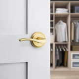 Kwikset Sedona Transitional Satin Brass Passage Lever