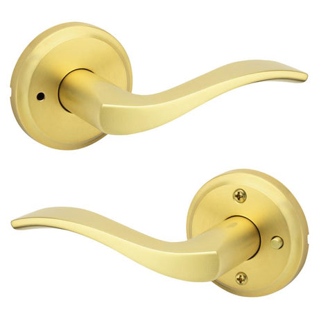 Kwikset Sedona Transitional Satin Brass Privacy Lever