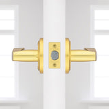 Kwikset Sedona Transitional Satin Brass Privacy Lever