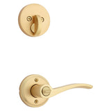 Kwikset Sedona Transitional Satin Brass Lever and Single Cylinder Deadbolt KW1 1-3/4 in.