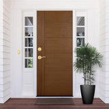 Kwikset Sedona Transitional Satin Brass Lever and Single Cylinder Deadbolt KW1 1-3/4 in.