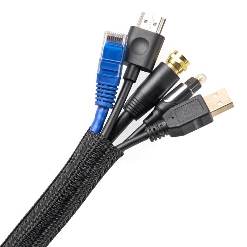 Wrap-It 10 ft. L Black Mesh Cable Sleeve, Pack of 3