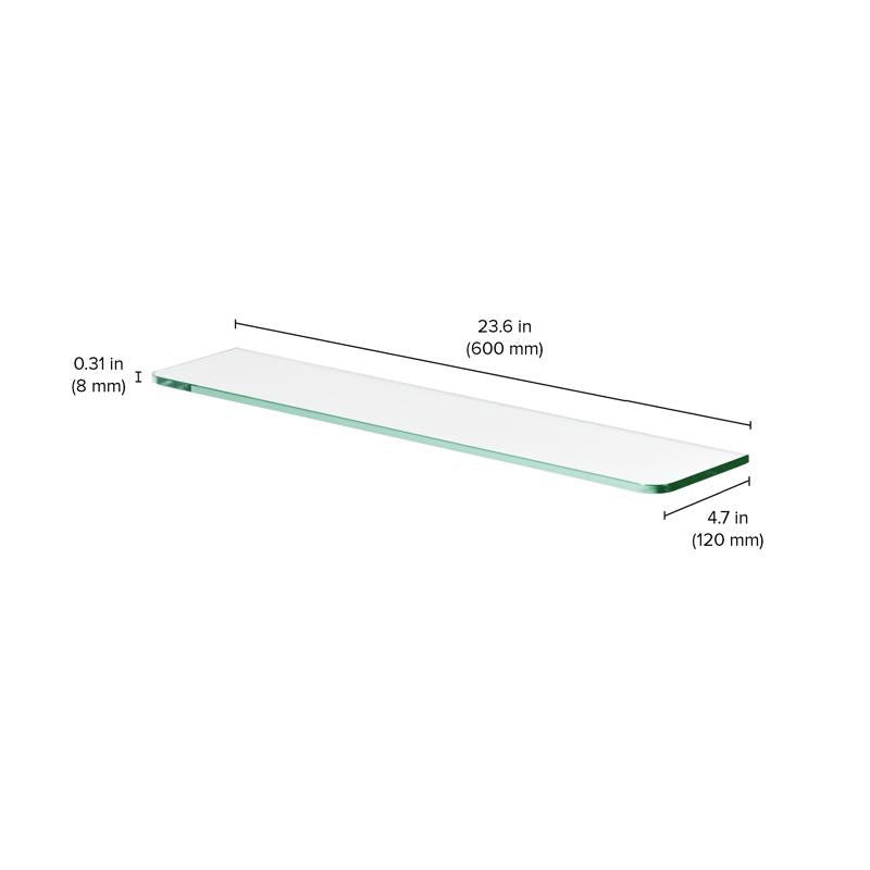 Dolle 0.31 in. H X 23.6 in. W X 4.7 in. D Clear Glass Shelf Board, Pack of 3