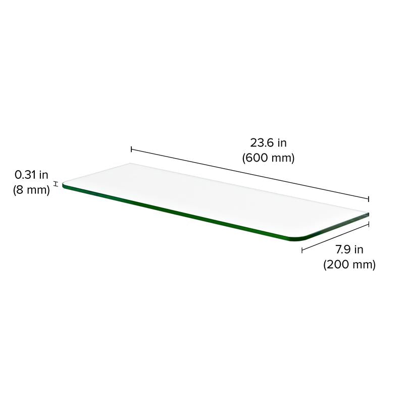 Dolle 0.31 in. H X 23.6 in. W X 7.9 in. D Clear Glass Shelf Board, Pack of 3