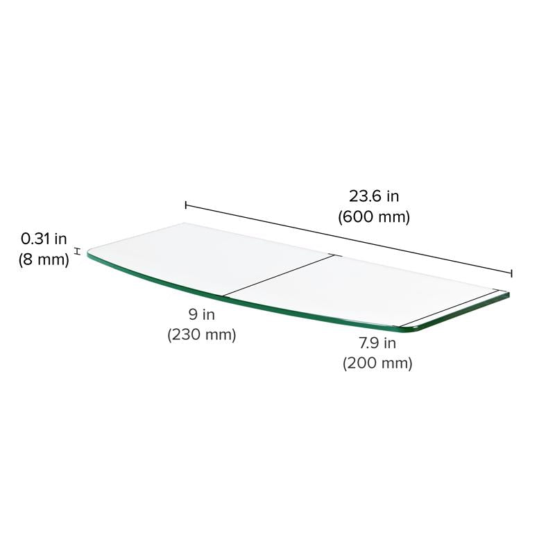 Dolle 0.31 in. H X 23.6 in. W X 7.9 in. D Clear Glass Shelf Board, Pack of 3