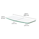Dolle 0.31 in. H X 23.6 in. W X 7.9 in. D Clear Glass Shelf Board, Pack of 3