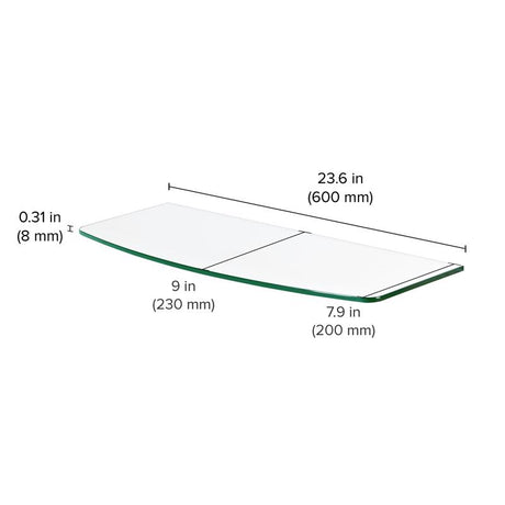 Dolle 0.31 in. H X 23.6 in. W X 7.9 in. D Clear Glass Shelf Board, Pack of 3