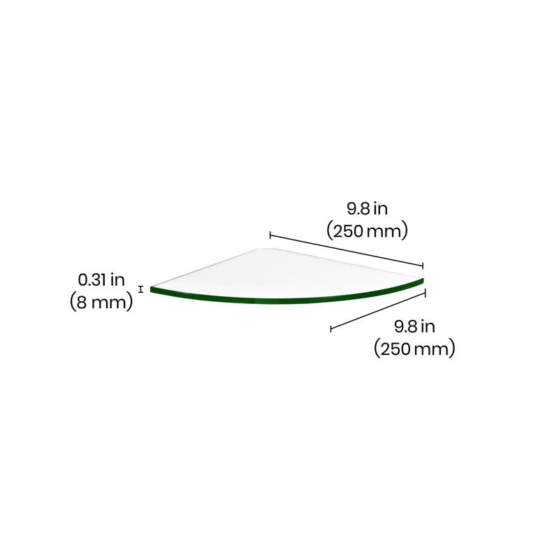 Dolle 0.31 in. H X 9.8 in. W X 9.8 in. D Clear Glass Corner Shelf, Pack of 3