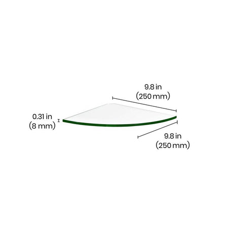 Dolle 0.31 in. H X 9.8 in. W X 9.8 in. D Clear Glass Corner Shelf, Pack of 3