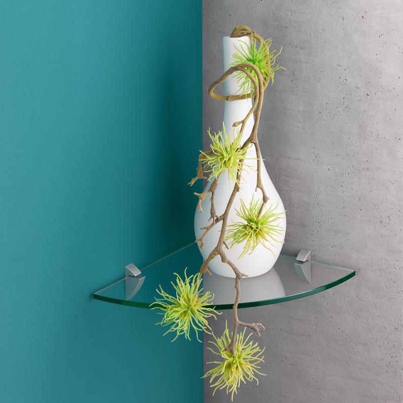 Dolle 0.31 in. H X 11.8 in. W X 11.8 in. D Clear Glass Corner Shelf, Pack of 3