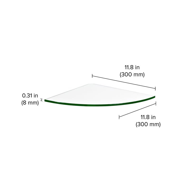 Dolle 0.31 in. H X 11.8 in. W X 11.8 in. D Clear Glass Corner Shelf, Pack of 3