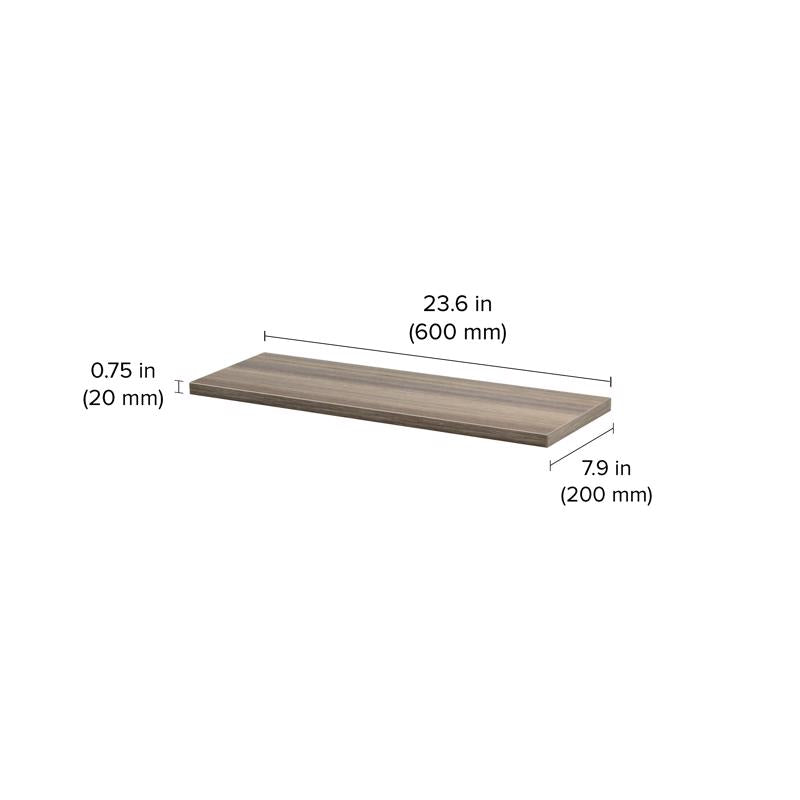 Dolle Lite .75 in. H X 23.6 in. W X 7.9 in. D Driftwood Wood Shelf Board, Pack of 2