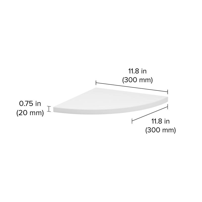 Dolle Lite .75 in. H X 11.8 in. W X 11.8 in. D White Wood Corner Shelf, Pack of 2