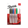 Sharpie 30653-SH Permanent Marker, Fine Point Lead/Tip, Pack of 6