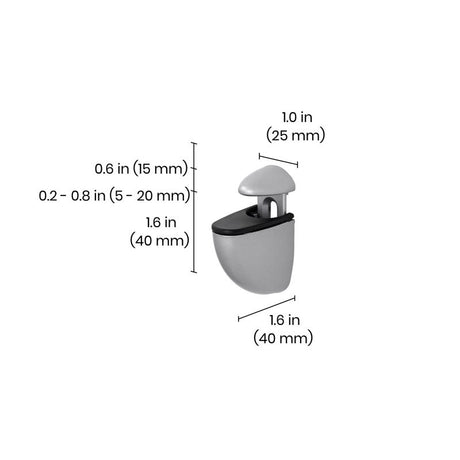 Dolle Jam 3 in. H X 1 in. W X 1.6 in. D Silver Metal Shelf Clips, Pack of 5