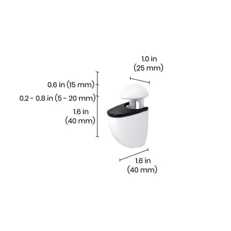 Dolle 3 in. H X 1 in. W X 1.6 in. D White Metal Shelf Clips, Pack of 5