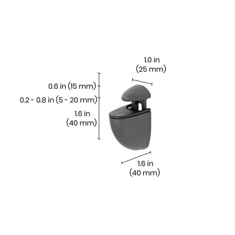 Dolle Jam 3 in. H X 1 in. W X 1.6 in. D Black Metal Shelf Clips, Pack of 5