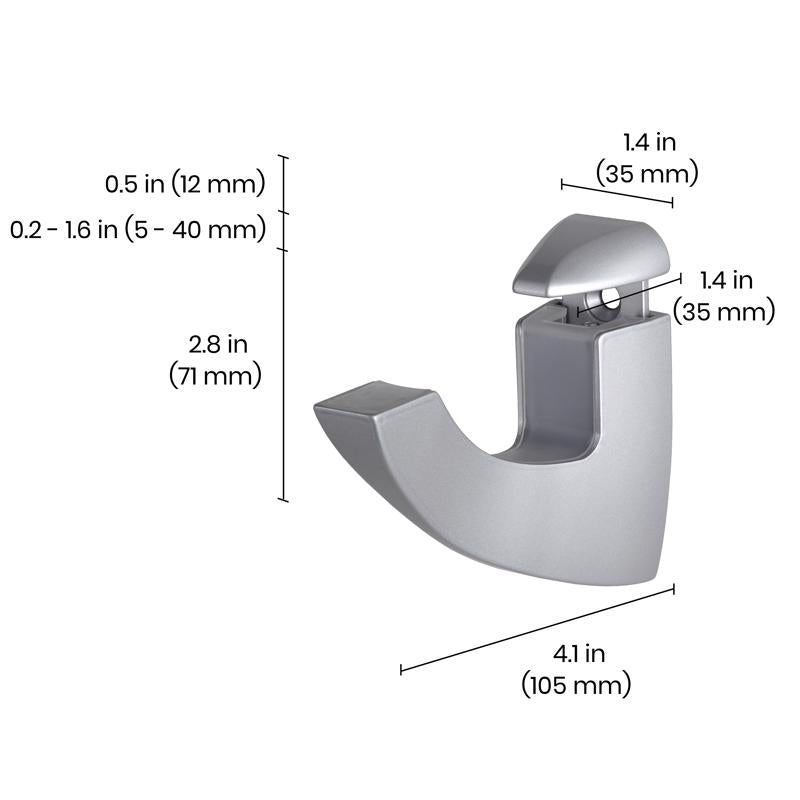 Dolle Scoop Maxi 4.9 in. H X 1.4 in. W X 4.1 in. D Silver Metal Shelf Clips, Pack of 5