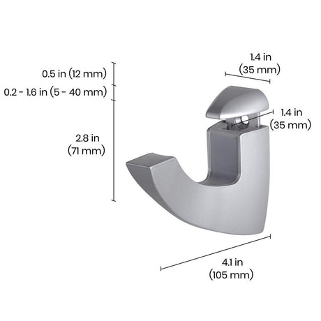 Dolle Scoop Maxi 4.9 in. H X 1.4 in. W X 4.1 in. D Silver Metal Shelf Clips, Pack of 5