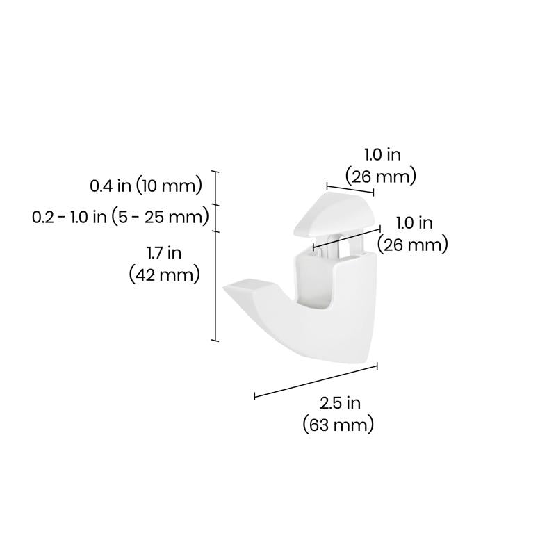 Dolle Scoop Maxi 4.9 in. H X 1.4 in. W X 4.1 in. D White Metal Shelf Clips, Pack of 5