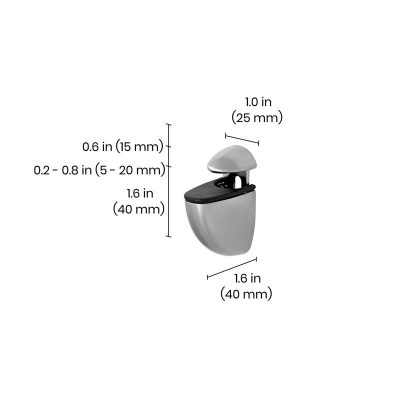 Dolle Jam 3 in. H X 1 in. W X 1.6 in. D Silver Metal Shelf Clips, Pack of 5