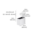 Dolle Cuadro 2.7 in. H X 0.9 in. W X 1.9 in. D White Metal Shelf Clips, Pack of 7