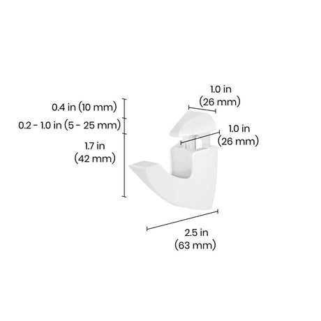 Dolle Scoop 3 in. H X 1 in. W X 2.5 in. D White Metal Shelf Clips, Pack of 7