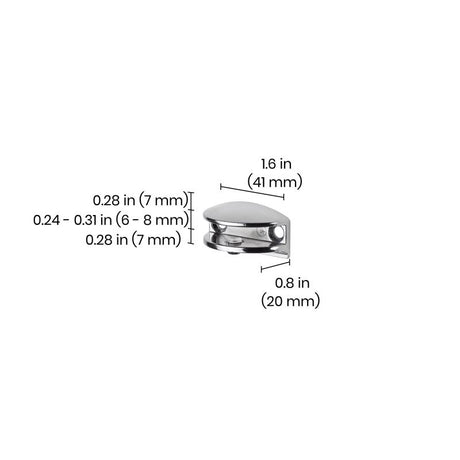 Dolle Flic 1.6 in. H X 1.6 in. W X 0.8 in. D Silver Metal Shelf Clips, Pack of 8