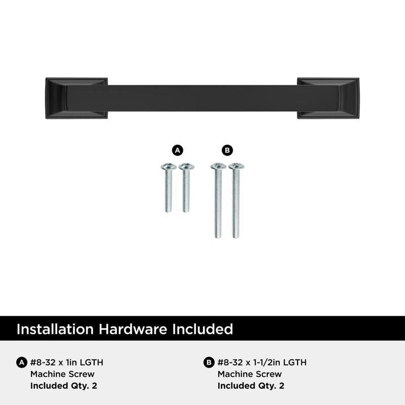 Amerock Everyday Basics Transitional Arch Cabinet Pull 3-3/4 in. Matte Black Black 1 pk