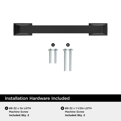 Amerock Everyday Basics Transitional Arch Cabinet Pull 3-3/4 in. Matte Black Black 1 pk