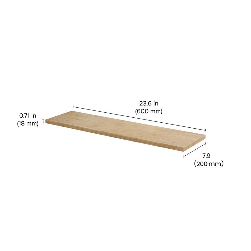 Dolle Lite 0.71 in. H X 23.6 in. W X 7.9 in. D Natural Bamboo Shelf Board, Pack of 2