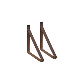 Dolle Loop 9.4 in. H X 1.2 in. W X 9.8 in. D Brown Leather Shelf Bracket, Pack of 8