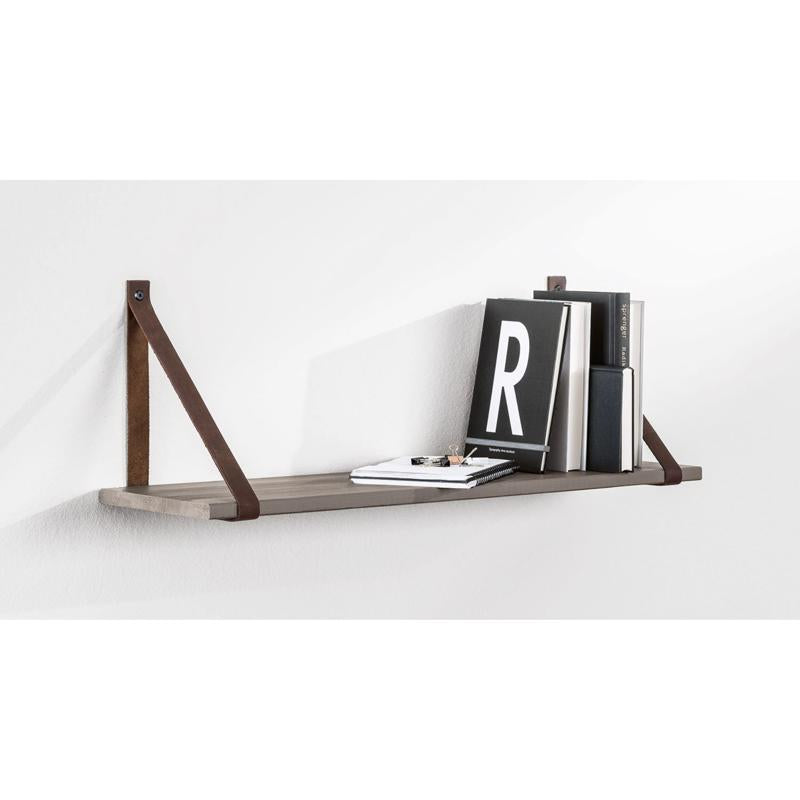 Dolle Loop 9.4 in. H X 1.2 in. W X 9.8 in. D Brown Leather Shelf Bracket, Pack of 8