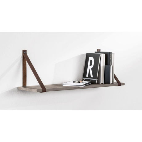 Dolle Loop 9.4 in. H X 1.2 in. W X 9.8 in. D Brown Leather Shelf Bracket, Pack of 8