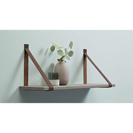 Dolle Loop 9.4 in. H X 1.2 in. W X 9.8 in. D Brown Leather Shelf Bracket, Pack of 8
