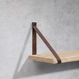 Dolle Loop 9.4 in. H X 1.2 in. W X 9.8 in. D Brown Leather Shelf Bracket, Pack of 8
