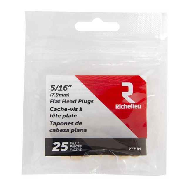 Richelieu Flat Birch Head Plug 5/16 in. D X .28 in. L 25 pk Natural, Pack of 5