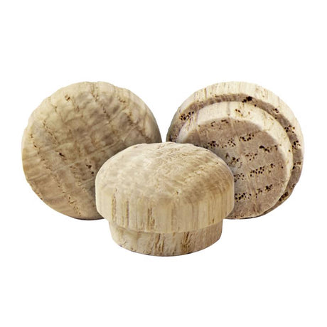 Richelieu Round Oak Button Plug 3/8 in. D X .5 in. L 25 pk Natural, Pack of 5