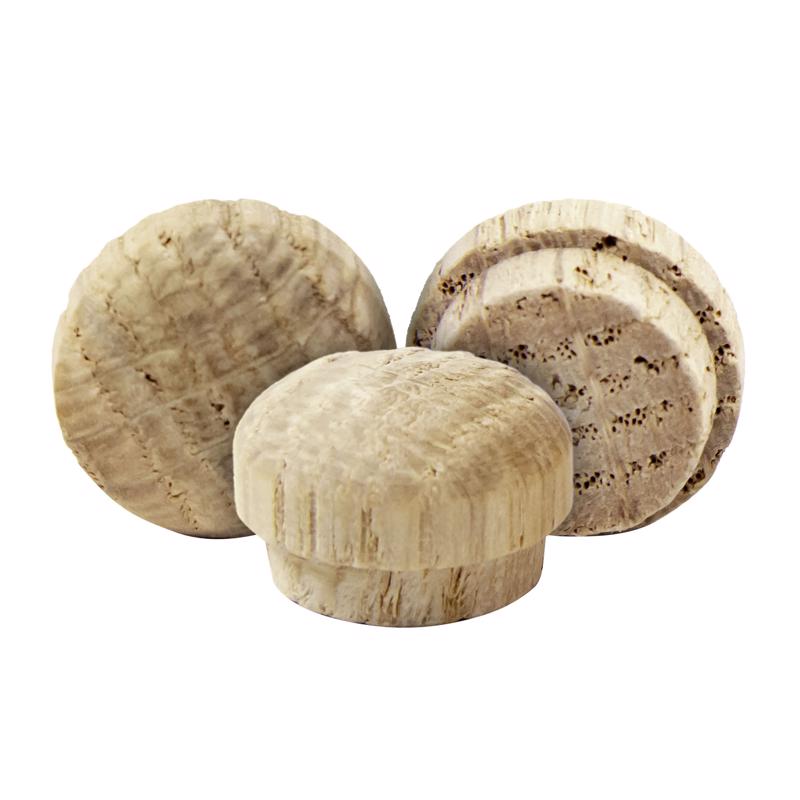 Richelieu Round Oak Button Plug 1/2 in. D X .63 in. L 25 pk Natural, Pack of 5