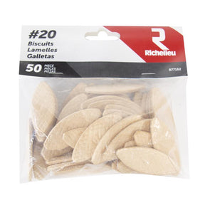 Richelieu Flat Wood Plate Joining Biscuits 2.25 in. L 50 pk Natural, Pack of 5